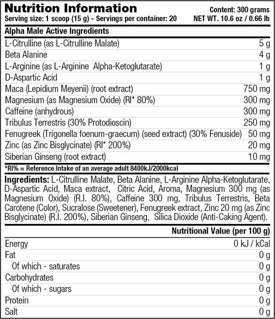STACKER 2 - ALPHA MALE FRUIT PUNCH 300 GRAMS (20 SERVINGS)|Mochika ...